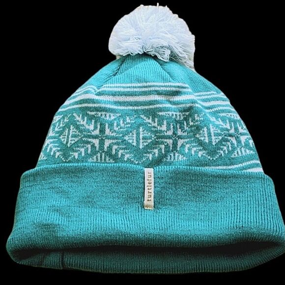 Turtlefur Youth Size Teal Nordic Beanie Cap - Picture 1 of 7